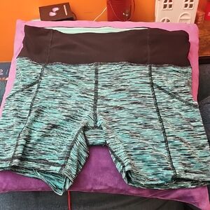 90 Degrees By Reflex Workout Shorts Size Medium, Teal & Black
